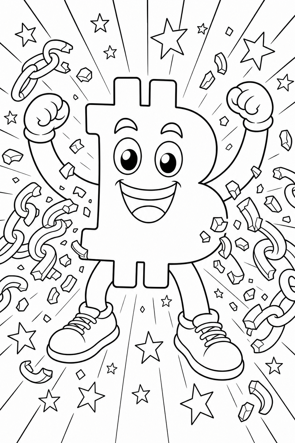 Bitcoin Guy financial freedom sample colouring page